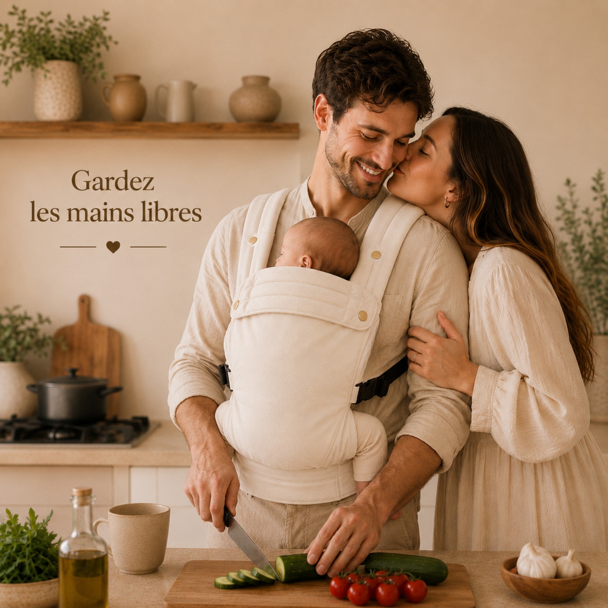 Porte-bébé beige - Doucly Sable