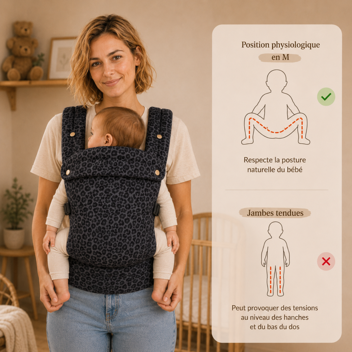 Porte-bébé noir - Doucly Onyx