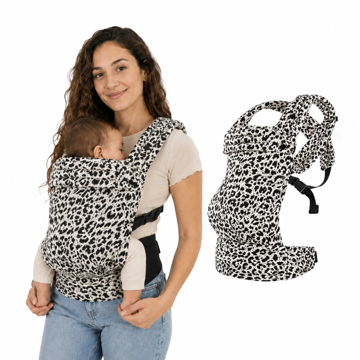 Porte-bébé léopard blanc - Doucly Neige