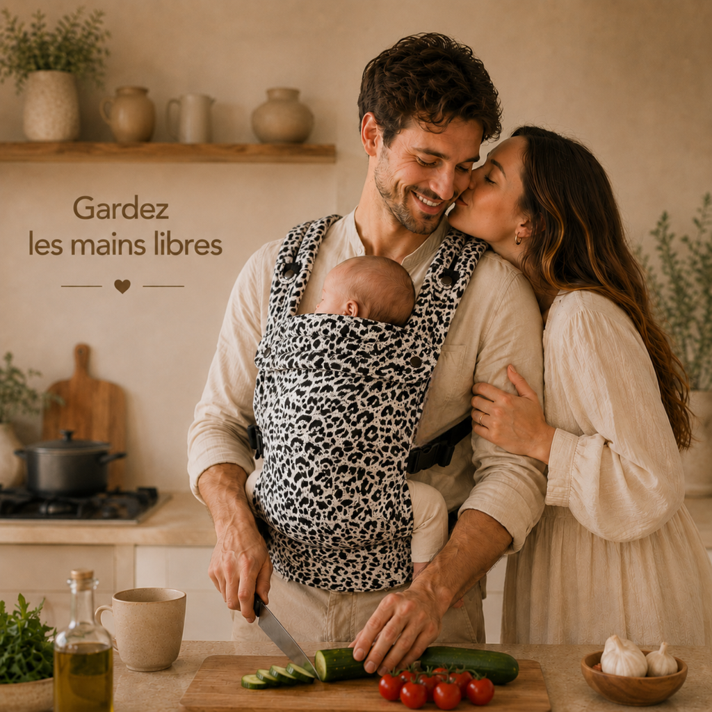 Porte-bébé léopard blanc - Doucly Neige