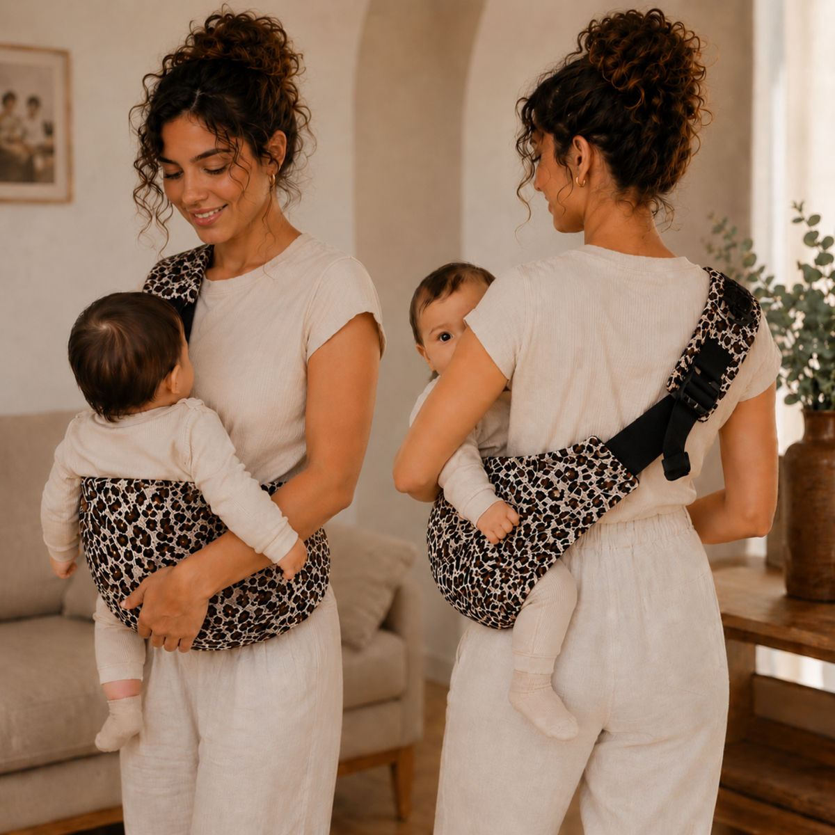 Porte-bébé léopard blanc – Doucly Alba