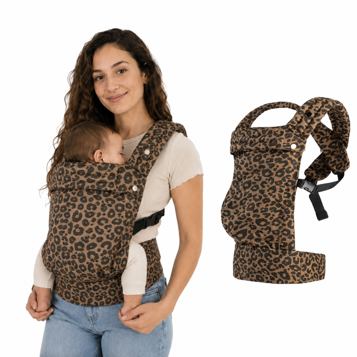 Porte-bébé léopard marron - Doucly Sahara