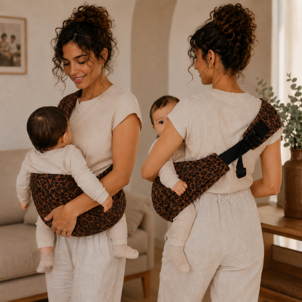 Porte-bébé léopard marron – Doucly Amber