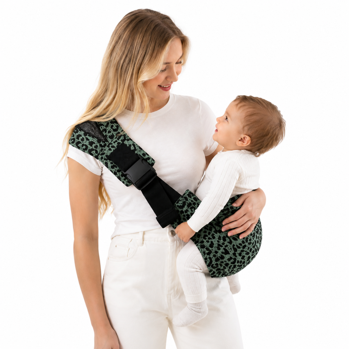 Porte-bébé léopard vert – Doucly Jade