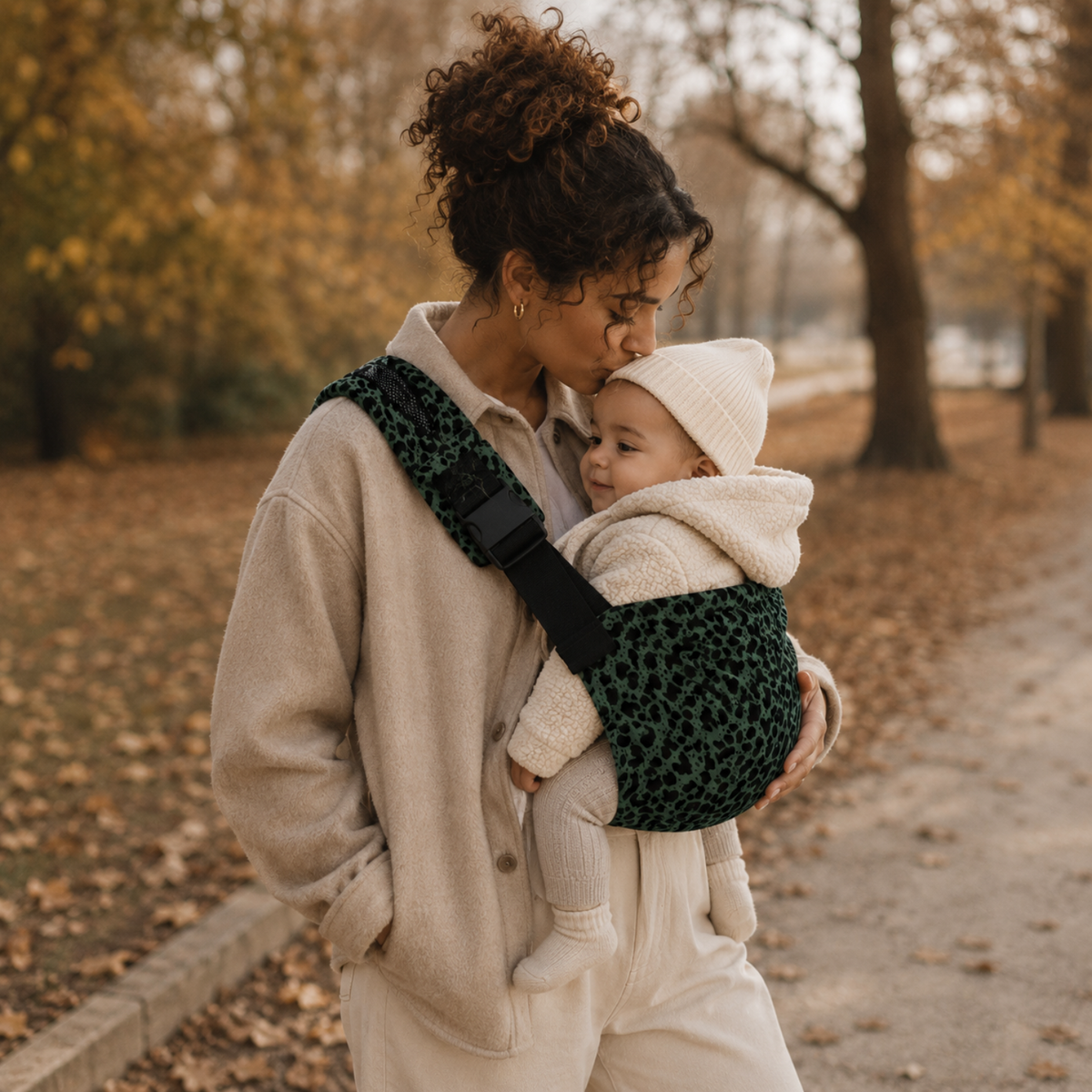 Porte-bébé léopard vert – Doucly Jade