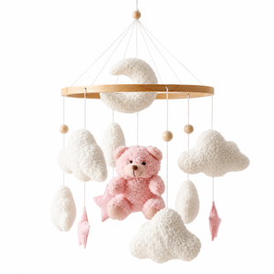 Mobile Bébé Nuage & Ourson Rose