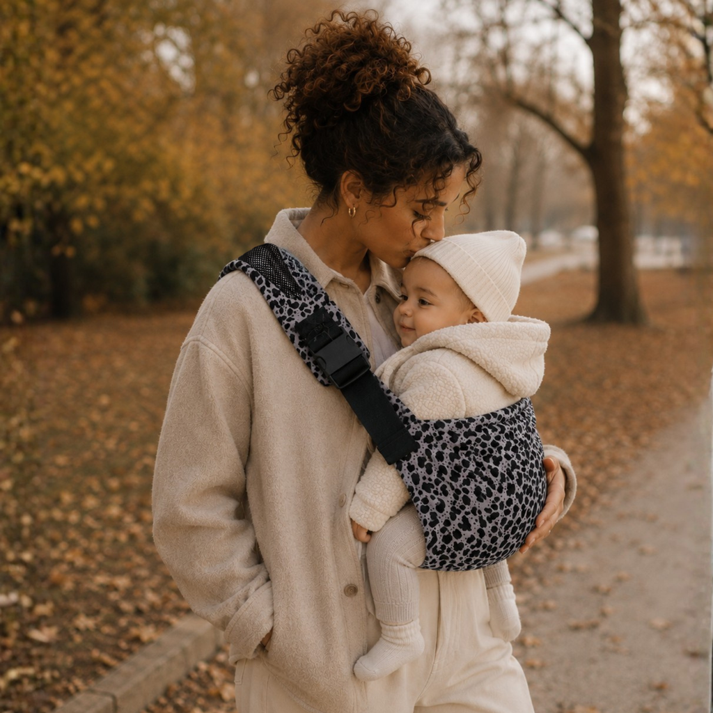 Porte-bébé léopard gris – Doucly Storm