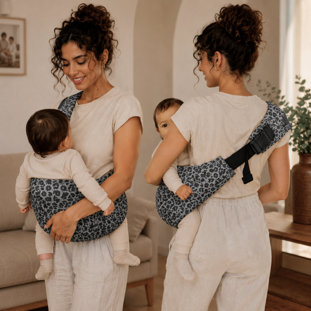 Porte-bébé léopard gris – Doucly Storm